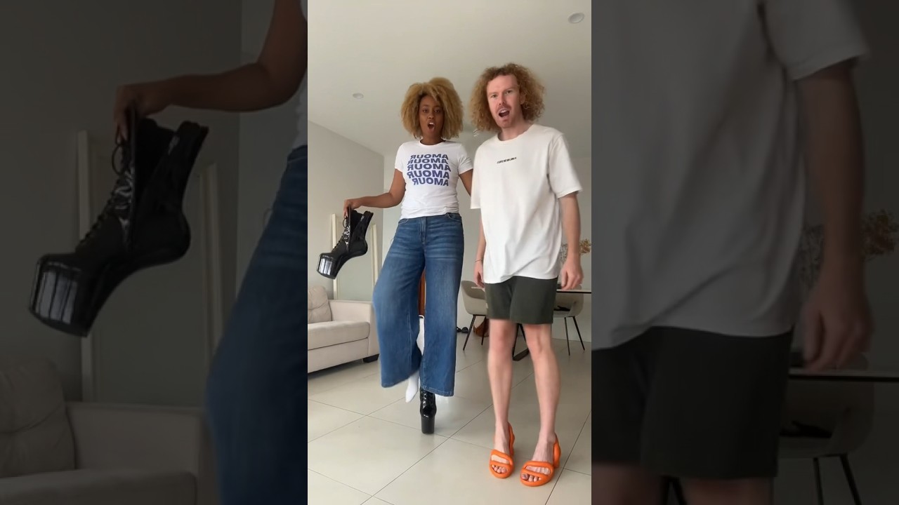 HAVE YOU TRIED WALKING IN HEELLESS HIGH HEELS?? 🤭 #trending #highheels #pleasershoes #heels #outfit