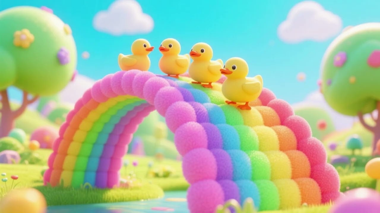Ducklings and the Foam Rainbow Bridge | Nursery Rhymes & Kids Songs 🦆🌈