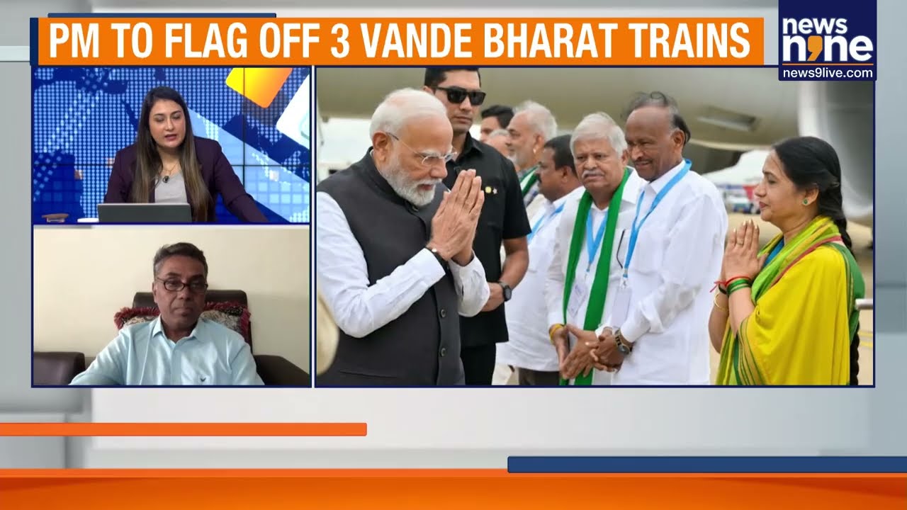 PM Modi Inaugurates Yellow Line Metro | Adds 3 Vande Bharat Trains To Fleet | News9