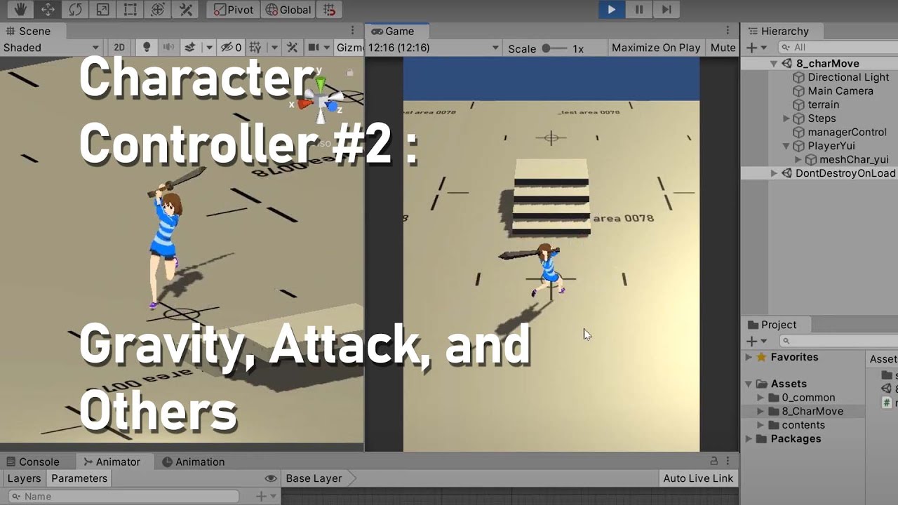 Unity C# : Character Controller - Part 2 : Gravity, Attack and Others.
