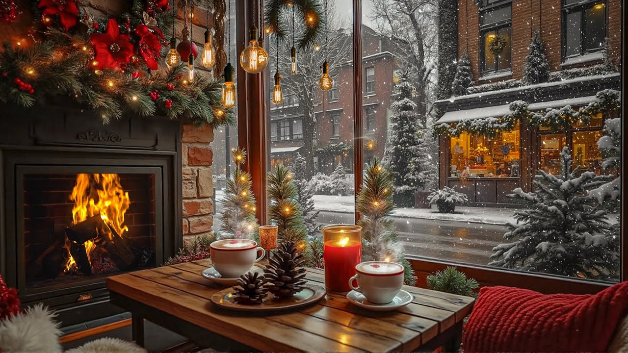 Sweet Winter Coffeehouse Jazz ❄️ Smooth Jazz & Fireplace Crackles for a Fresh Start