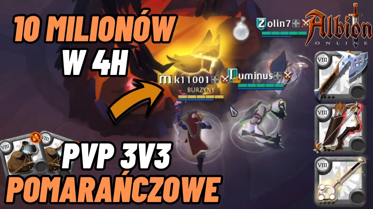 Zrobiłem 10M silvera w 4h na pomarańczowych 3v3! Mocne combo? - Albion Online