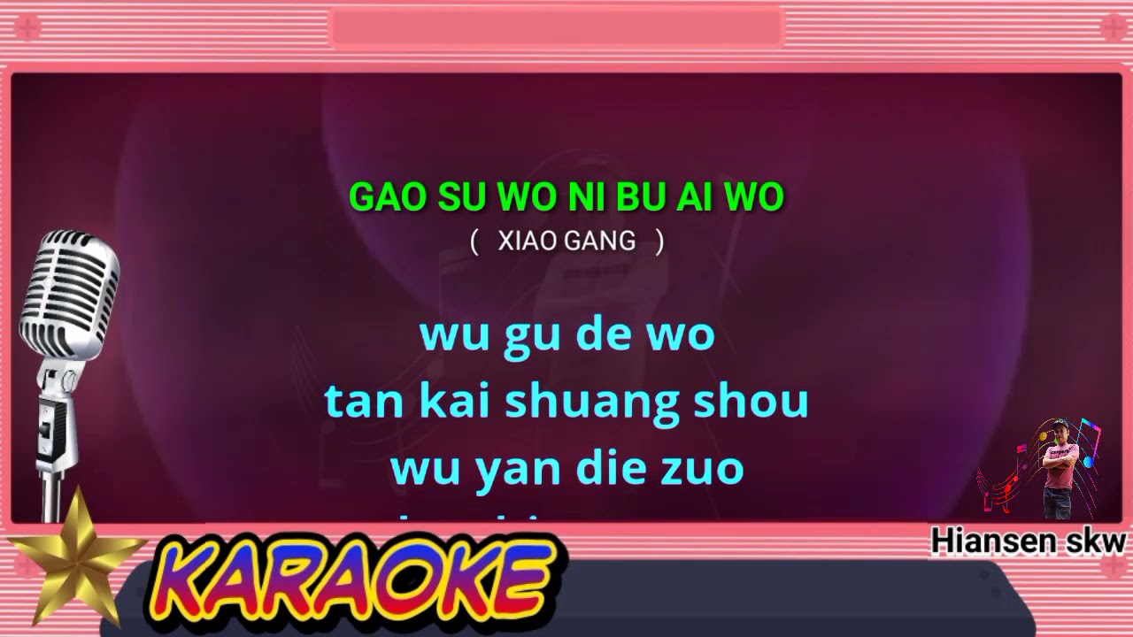 Gao su wo ni bu ai wo - male - karaoke no vokal ( XIAO GANG ) cover to lyrics pinyin