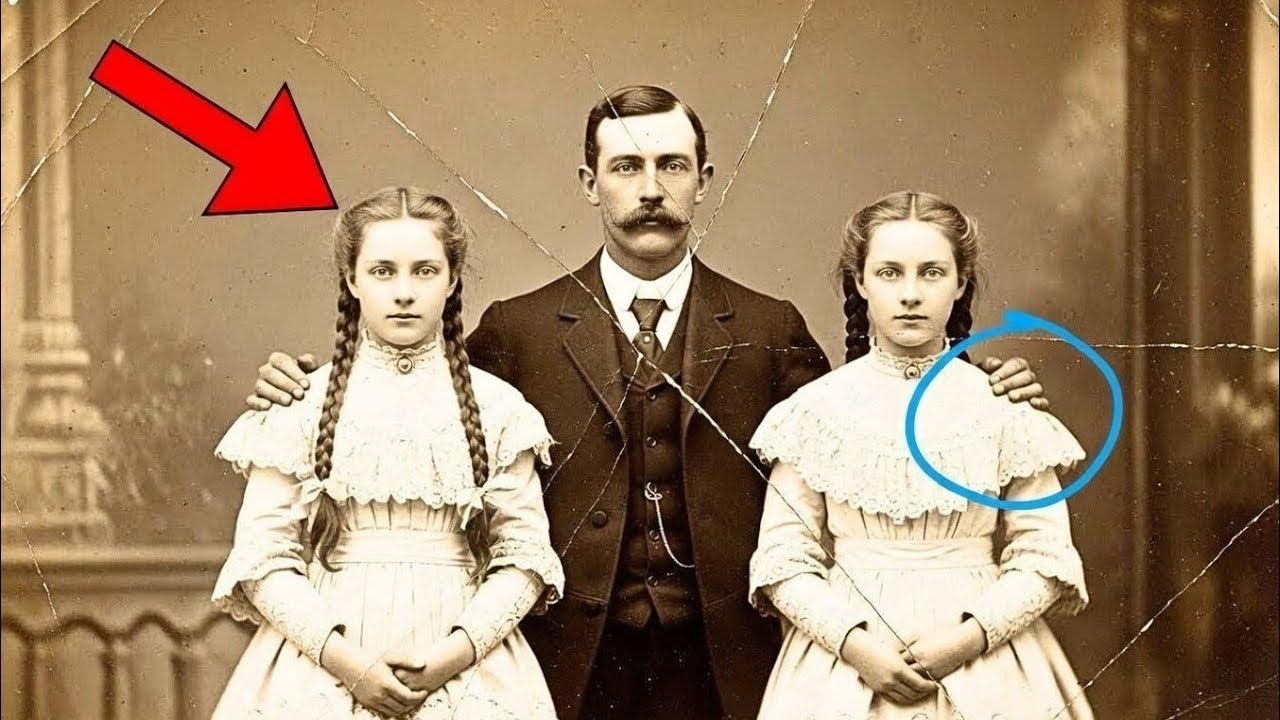 This1885 Photo ofTwin Sisters and Their Father Looked Happy—Until Restoration Revealed aTragic Truth