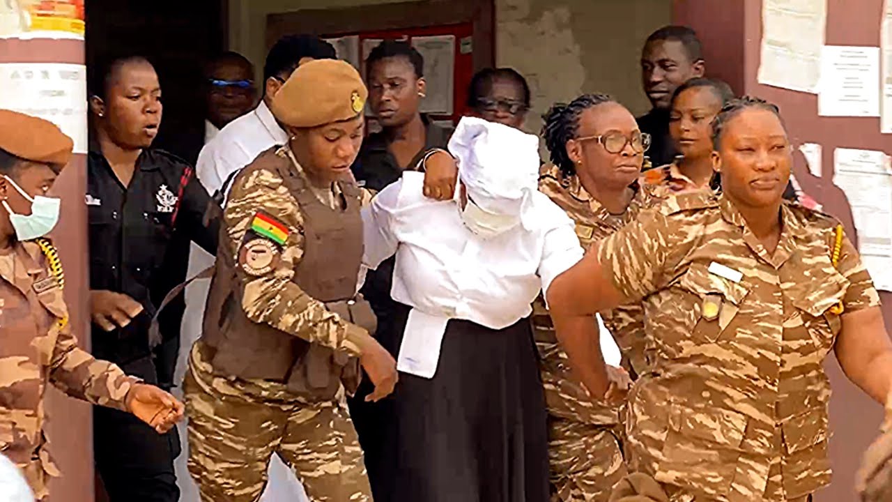 Watch How Nana Agradaa Covered Her Face To Court Today On her 15yrs Prison Sentence appeal At Court