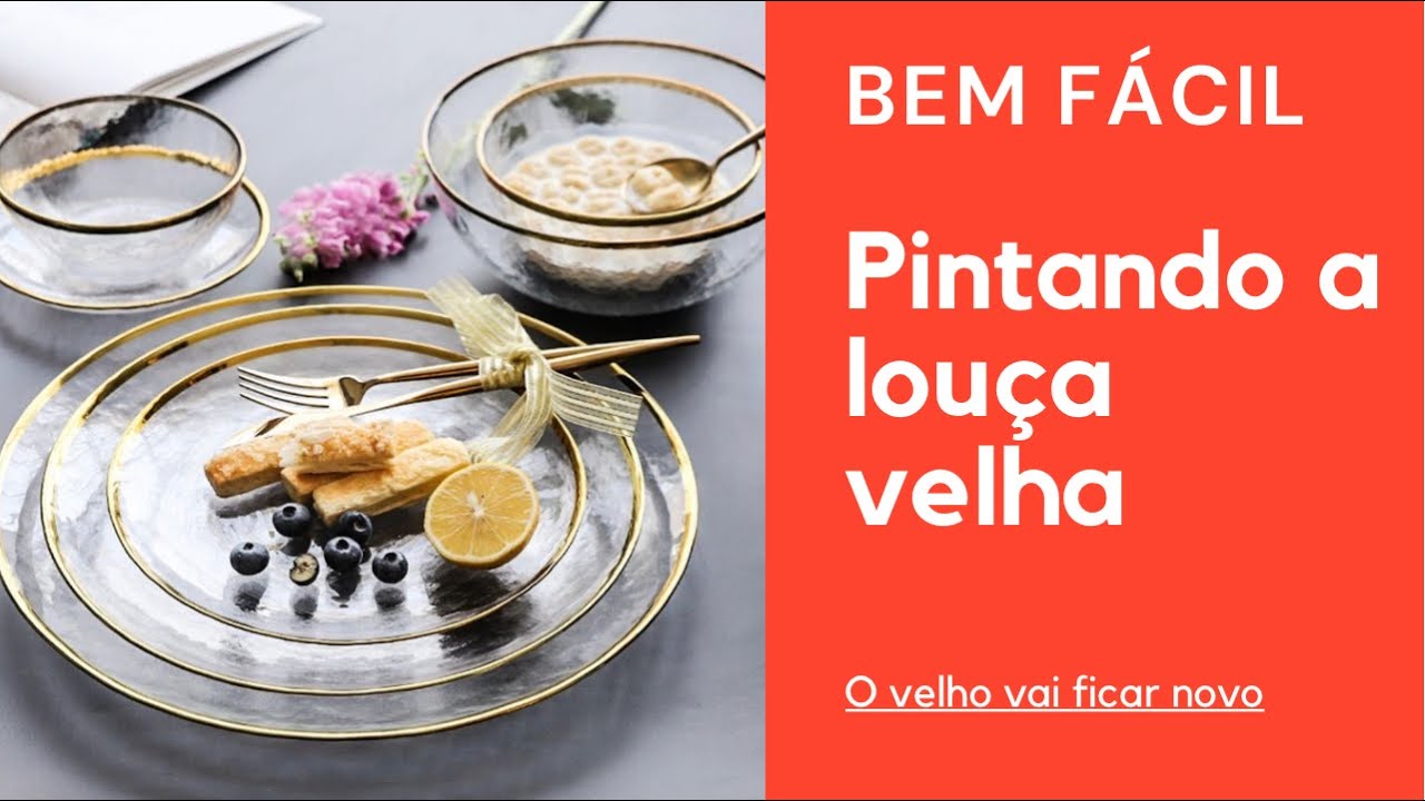 Como pintar louça de vidro bem fácil.