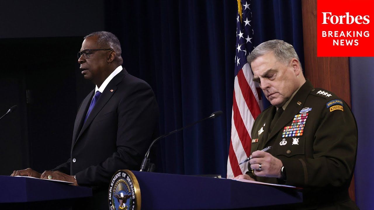 Pentagon Holds Press Briefing With Secretary Of Defense Lloyd Austin & General Mark Milley