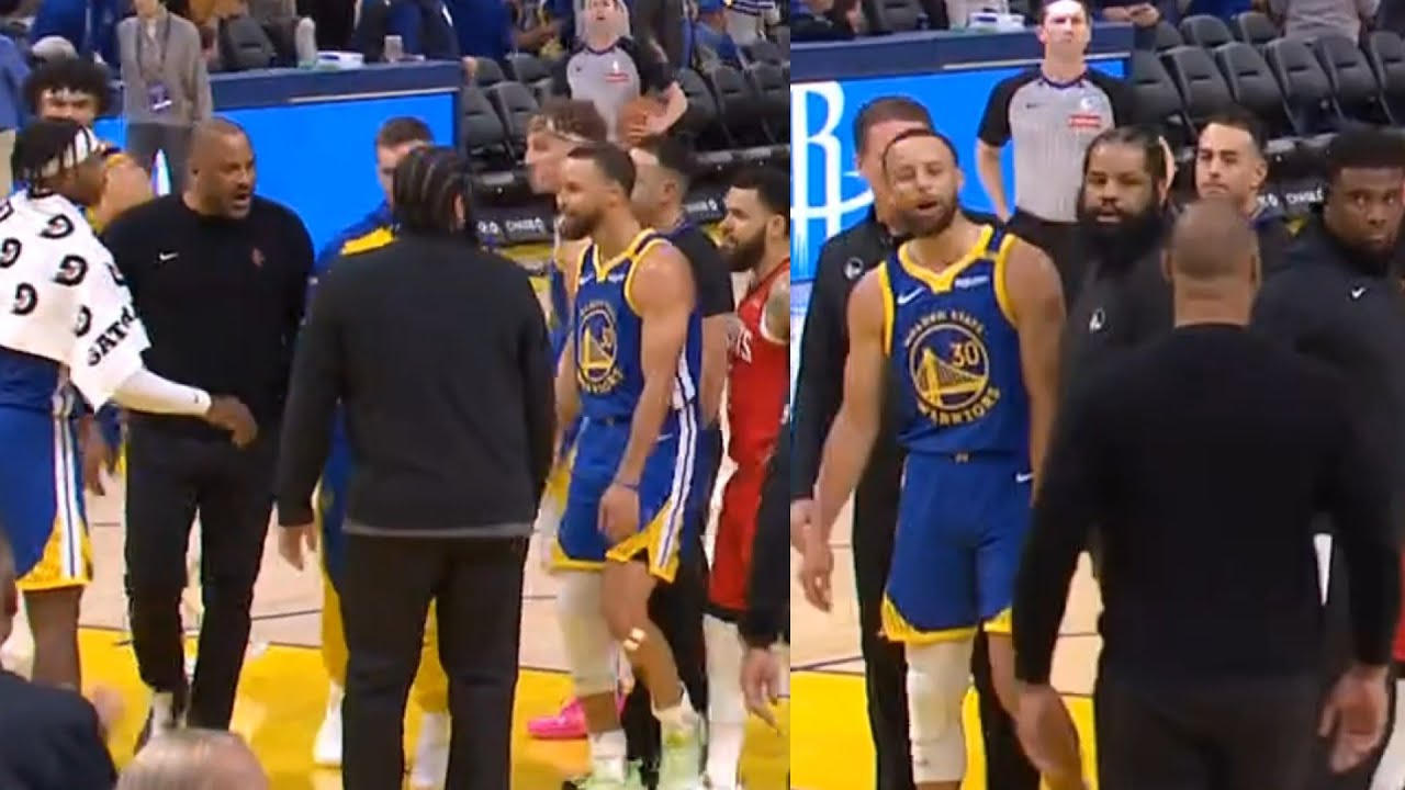 Steph Curry and Ime Udoka exchange words after Draymond gets into it with Rockets