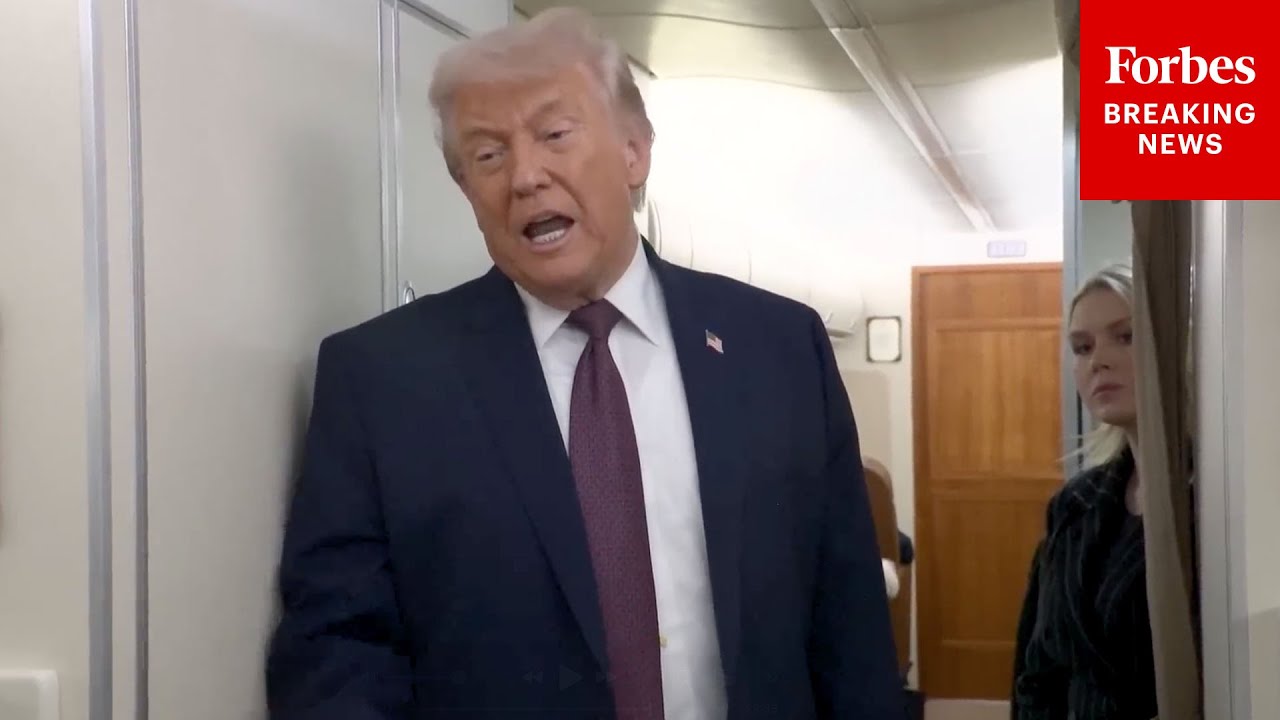 WATCH: President Trump Holds Press Gaggle On Air Force One After Striking Greenland Deal In Davos