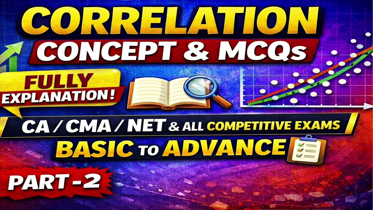 Correlation  |  MCQs 30–60 with Explanation | CA, CMA, NET & All Govt Exams | Telugu Explanation