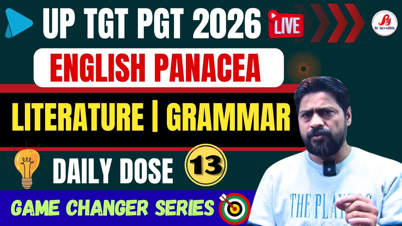 🔴 Test 13 | English Grammar | Literature | UP TGT PGT 2026