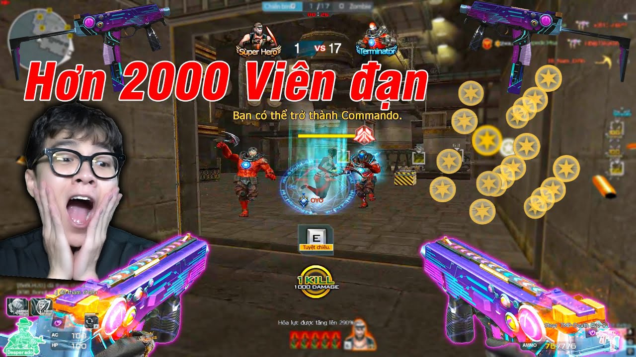 TMP Mắt Quỷ Hơn 2000 Vi&ecirc;n Đạn Xả Săn Zombie CF