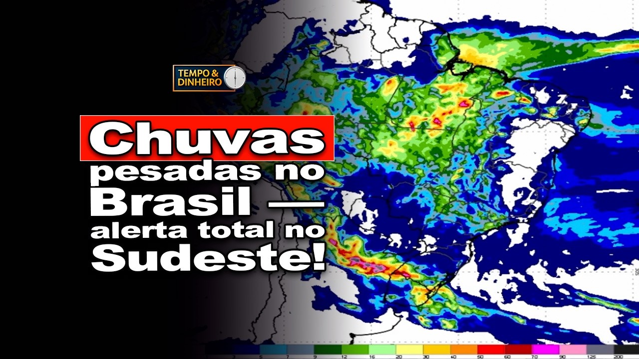 Chuvas pesadas em 4 regiões e irregulares no Sul. Alerta para o Sudeste Veja a previsão até o dia 13