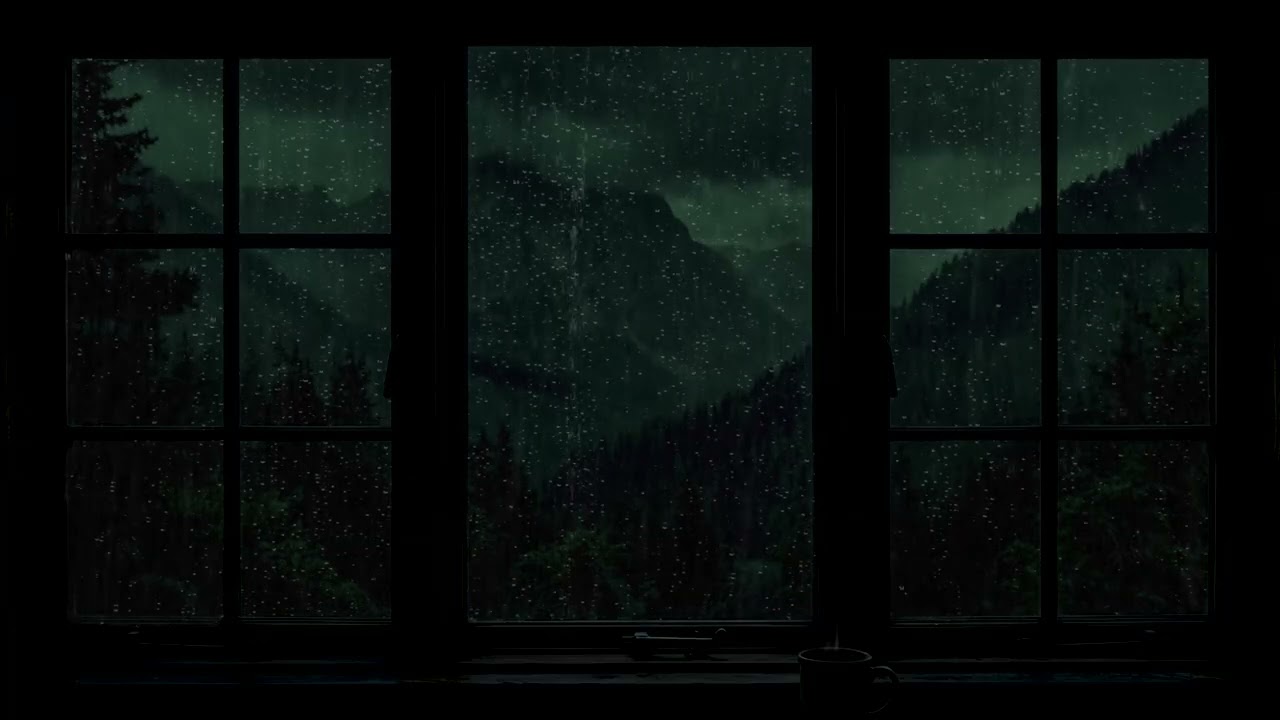 Soft Rain Falling Outside the Window | Warm and Cozy Bedroom Ambience for Peaceful Sleep