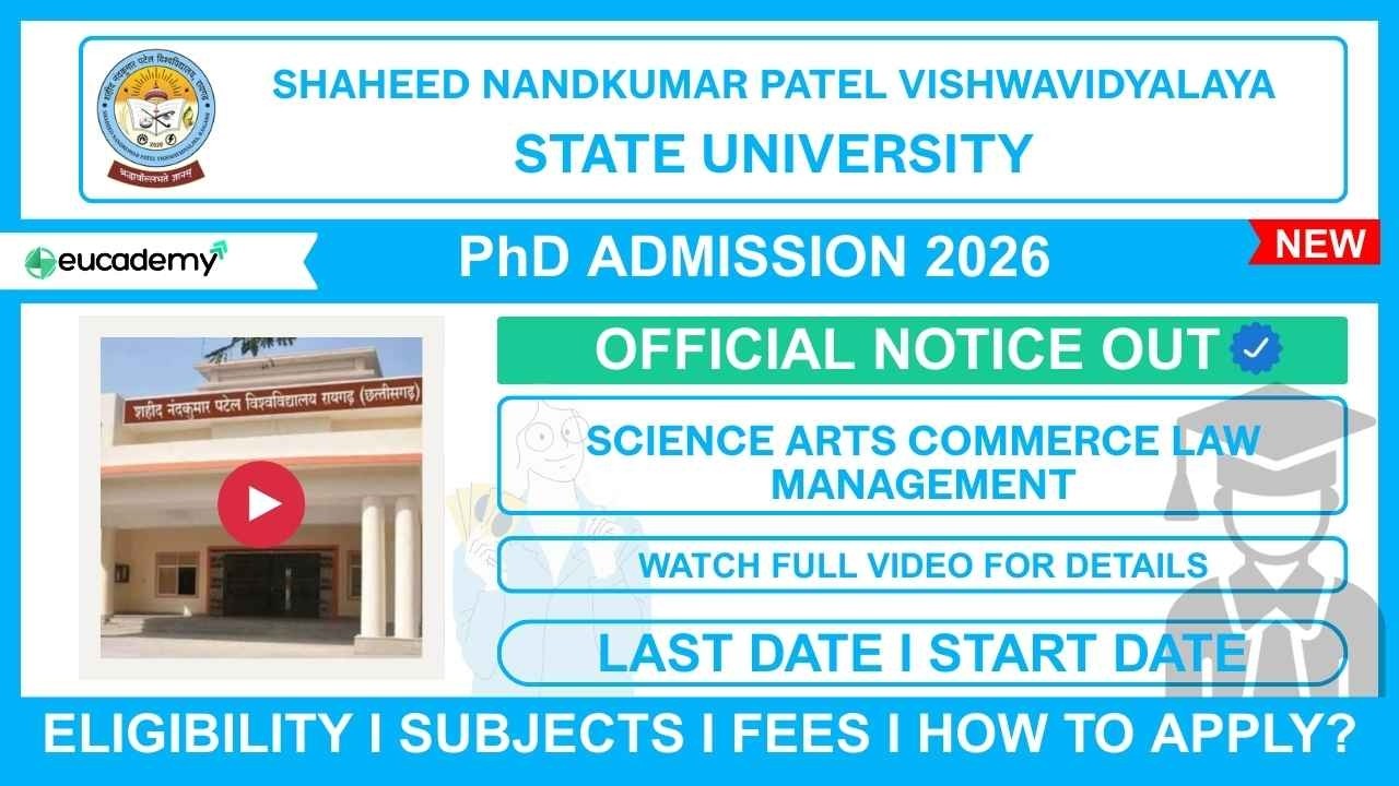 Shaheed Nandkumar Patel University PhD Admission 2026 | Eligibility, Seats, Last Date & DET Details