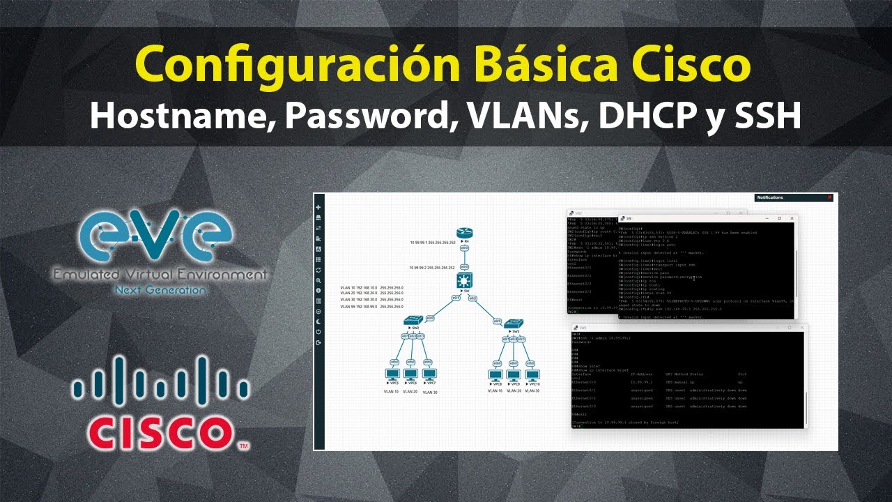 Configuración Básica Cisco PASO A PASO | Hostname, VLANs, DHCP y SSH (CCNA Lab)