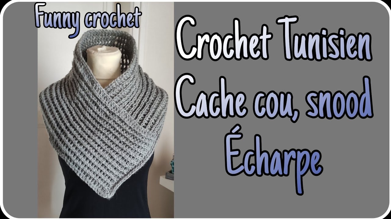 Crochet Tunisien magnifique cache cou, snood écharpe @FunnyCrochet #crochet