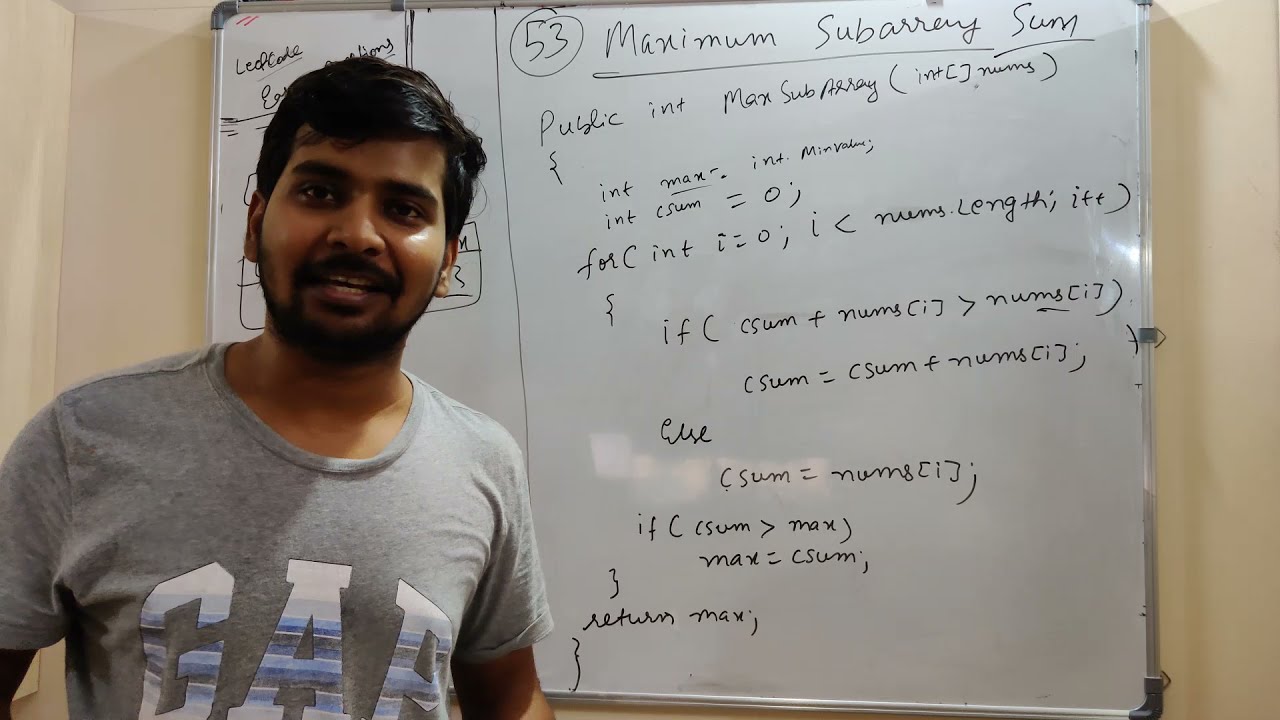 LeetCode 53 | Maximum Subarray | Kaden's Algorithm | O(n) | Hindi