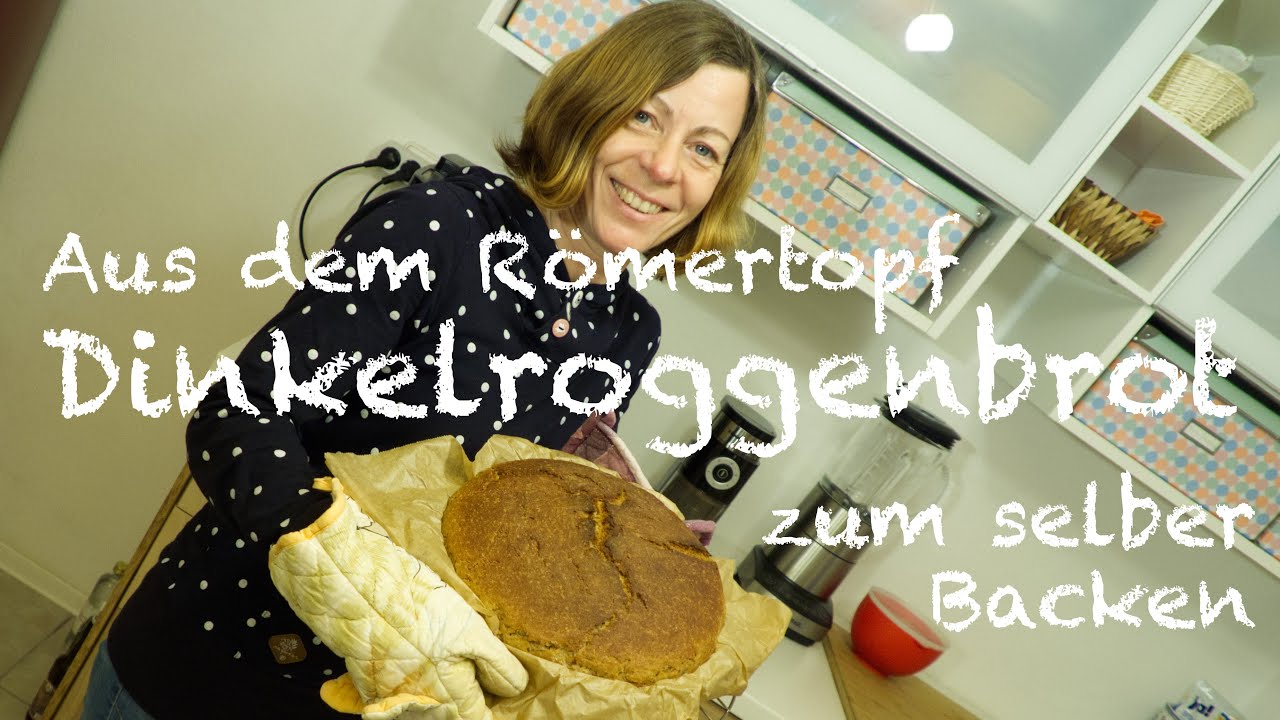 Gaby's Kitchen - Dinkelroggenbrot aus dem R&ouml;mertopf / ohne Weizen / mit Sauerteig / mit Hefe