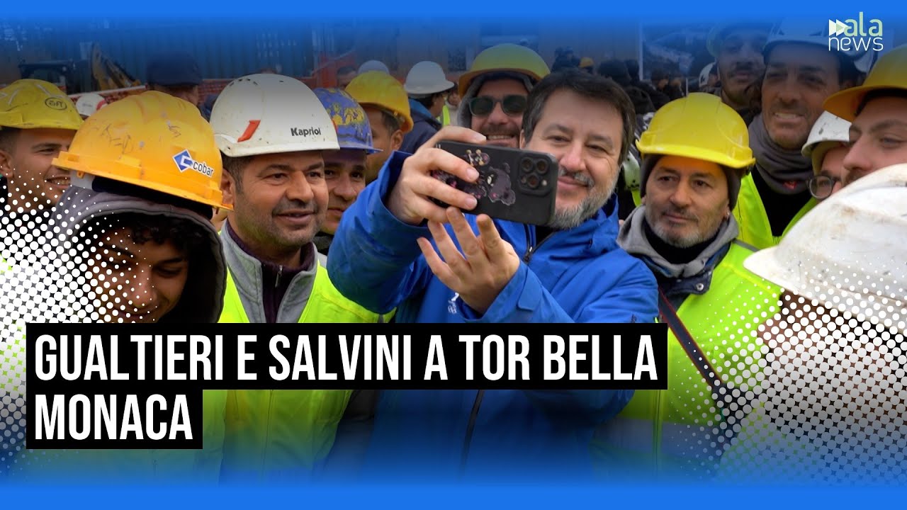 Gualtieri e Salvini in visita a lavori edilizia residenziale pubbluica a Tor Bella Monaca a Roma