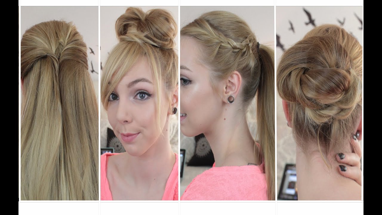 Tutoriel: 4 Coiffures Simples et Rapides - Cheveux Lisses