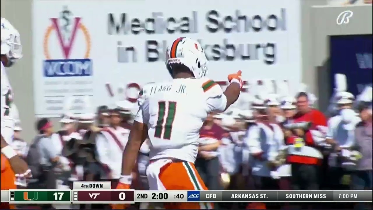 CANE CLIPS: FLAGG JR GOES UNTOUCHED TO THE QB