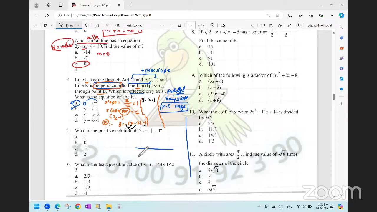 Full test Est1 may 2024,حل وشرح محاوله ايست ١ math  Mr.Bayoumy المحاوله كامله
