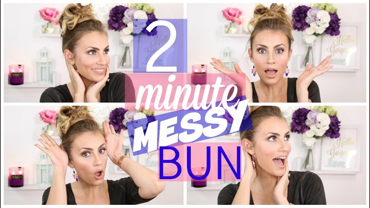 2 MINUTE MESSY BUN TUTORIAL | Angela Lanter