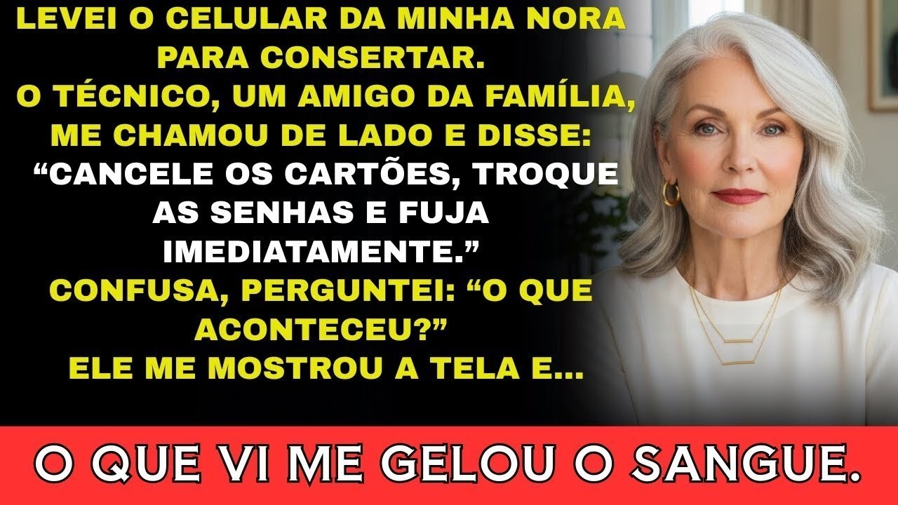 Levei o celular da minha nora para consertar. O técnico me disse_ _Cancele seus cartões e vá embora_