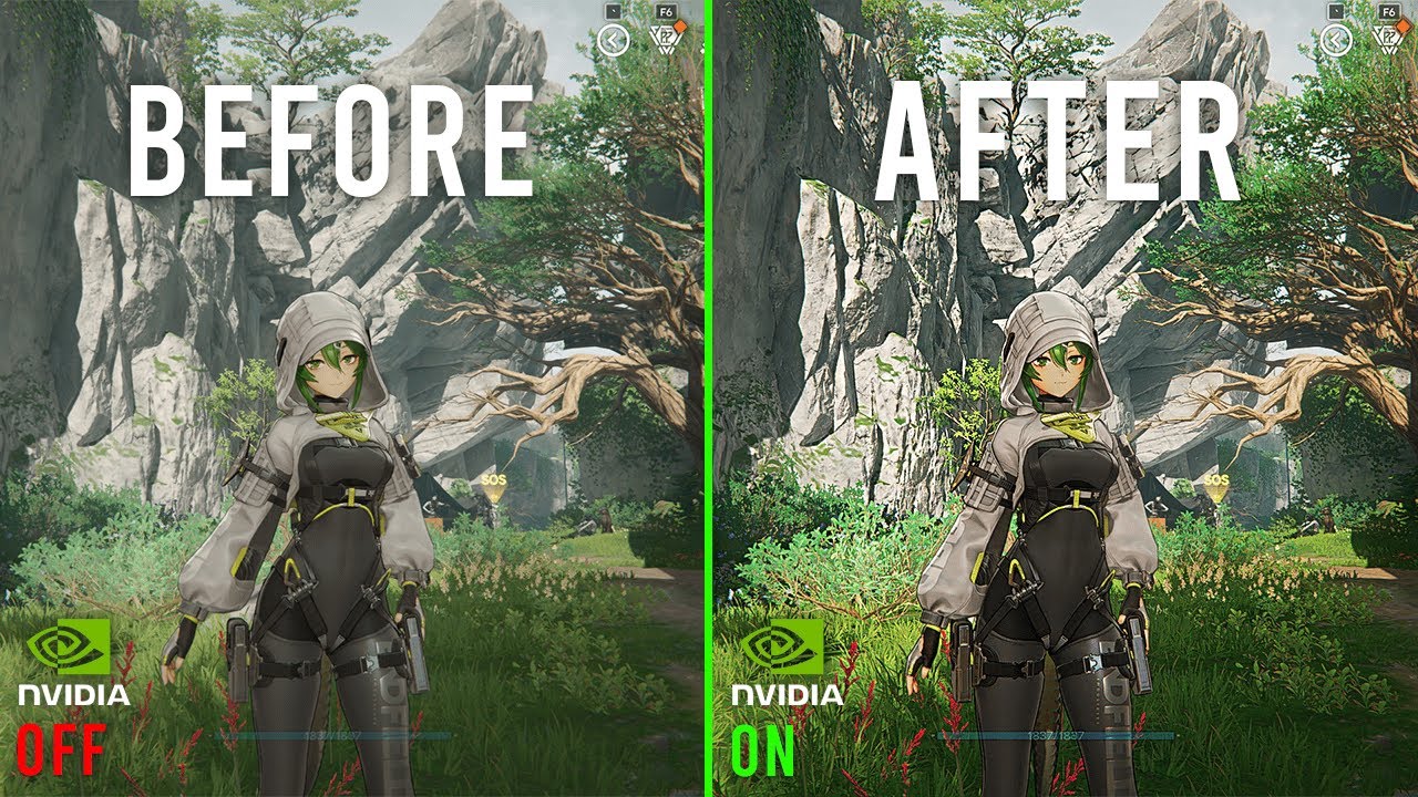 Arknights: Endfield NVIDIA Filters ON vs OFF &mdash; Before & After Comparison