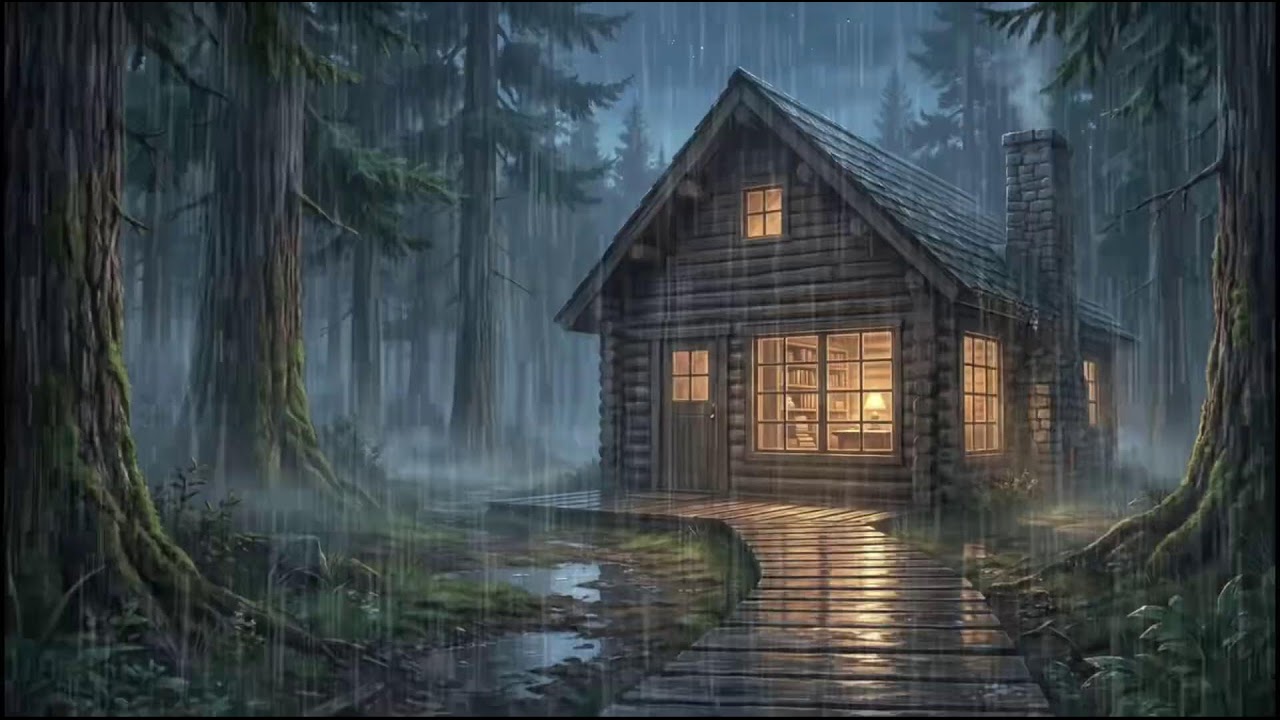 Forest Cabin After Rain 🌧 | Gentle Rain Sounds for Deep Sleep and Calm, Peaceful Rainy Nights