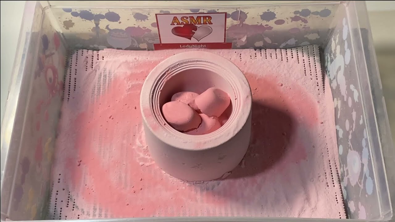 #ASMR 2 Pink Baking Soda Crunch Videos #680