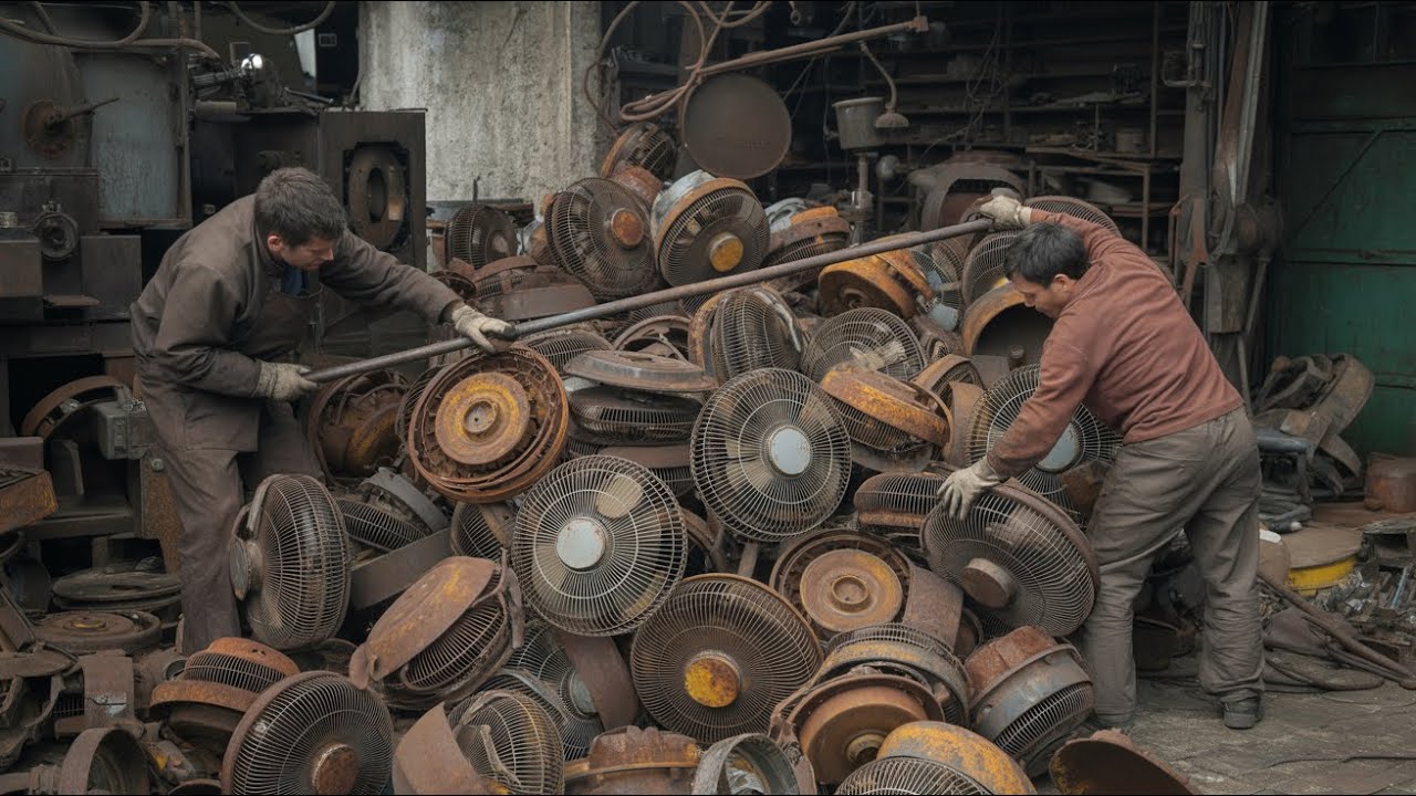 Amazing Process of Old Ceiling Fans Recycling and Manufacturing Aluminum Cook wares |Mass Production