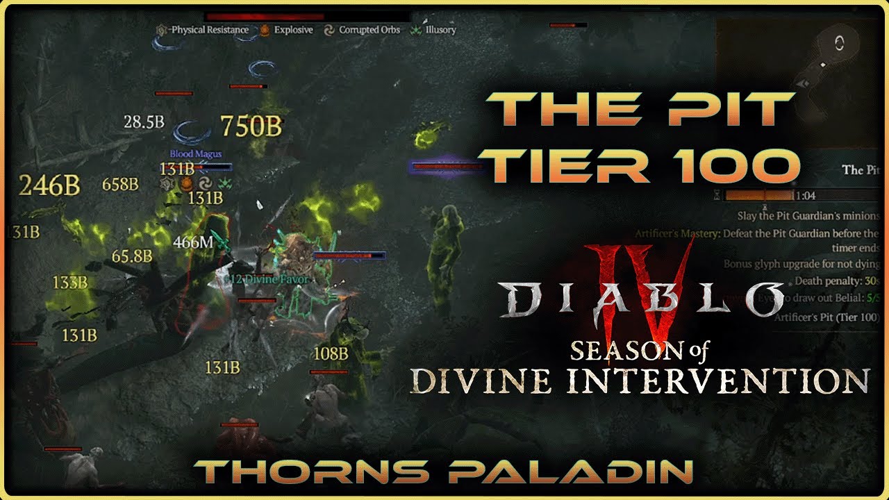 Paladin Thorns Build - The Pit Tier 100 SOLO - Diablo IV Season 11