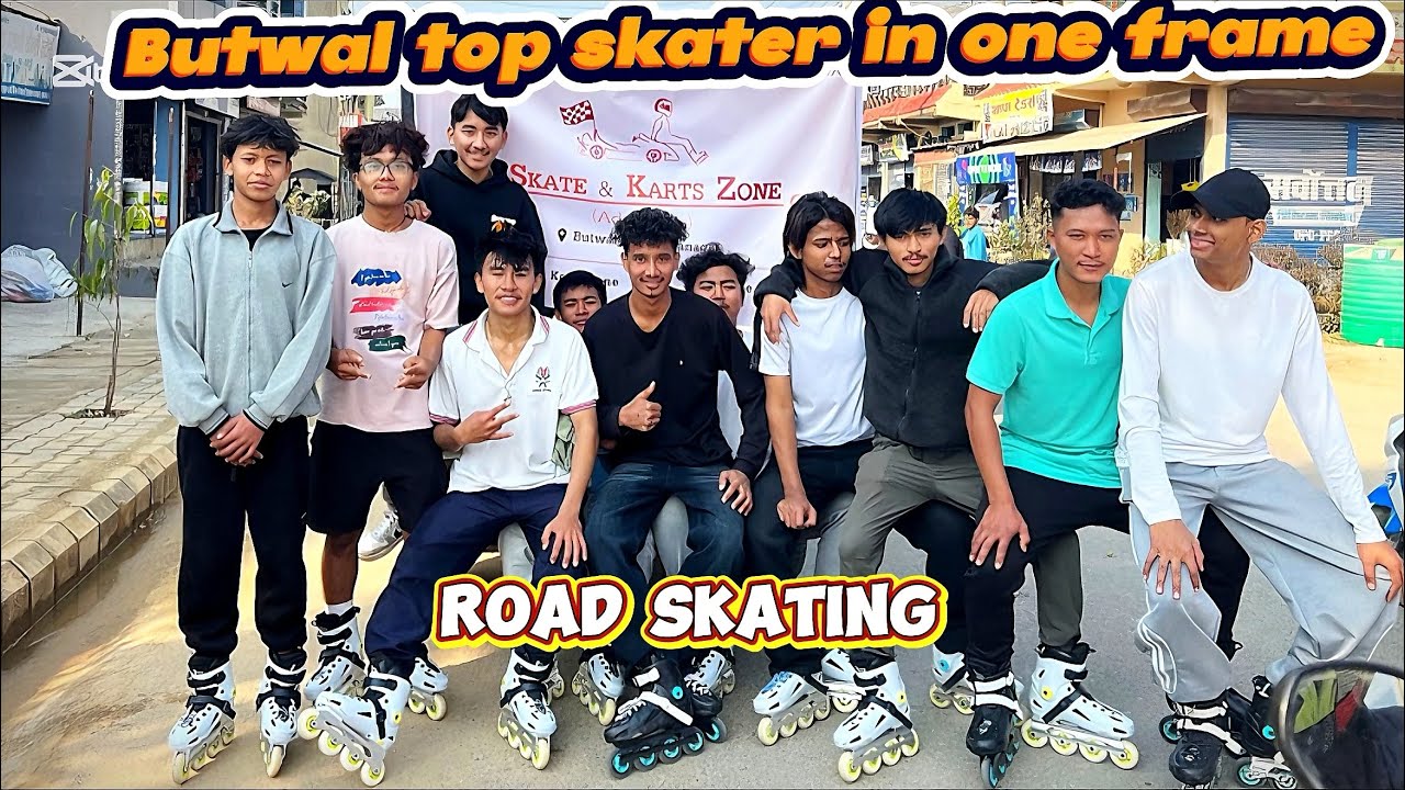 Butwal top skater in one frame ☠️❤️road skating 🔥#butwal #skater safal#vibes  #skaters