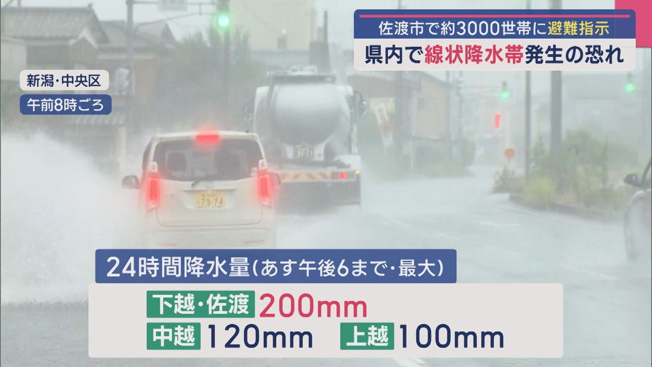 佐渡市で約3000世帯、村上市で約280世帯に避難指示 県内で「線状降水帯」発生の恐れ【新潟】スーパーJにいがた8月6日OA