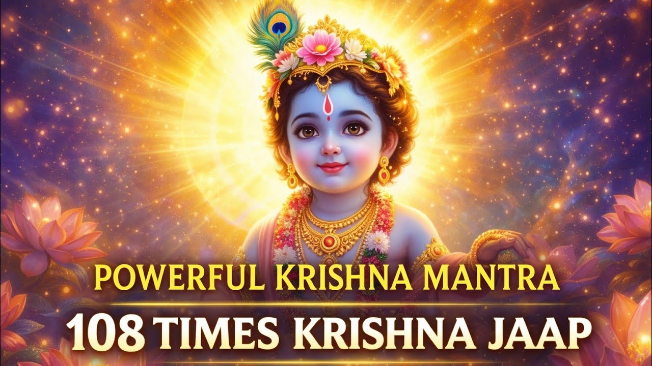 108 Times Powerful Krishna Mantra | ॐ क्लीं कृष्णाय नमः | Attract Love & Positive Energy #mantrajaap