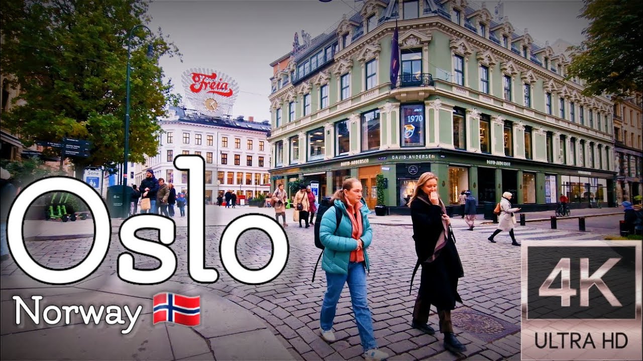 👣Walk with Me in Norway | Karl Johans gate in Oslo | 4K experience | Autumn 2023👣