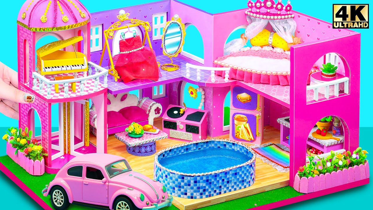 How To Make Mini Pink Doll Palace with Elevator and Swimming Pool for All ❤️ DIY Miniature House