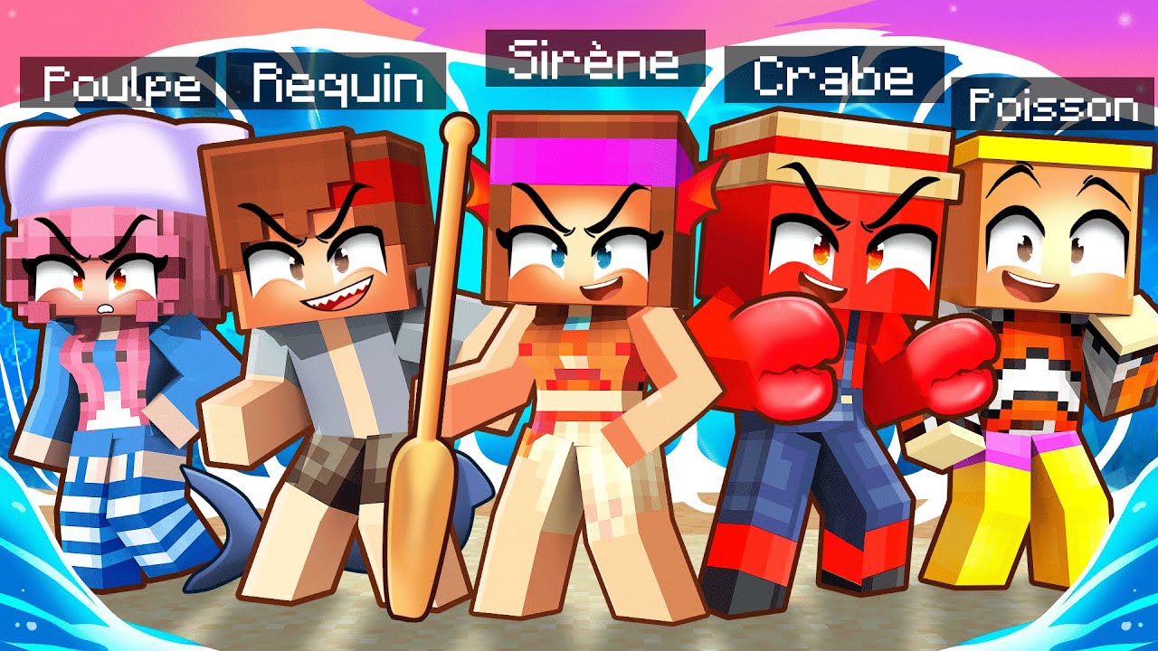 10 AMIS sur un BLOC OCEAN dans Minecraft !