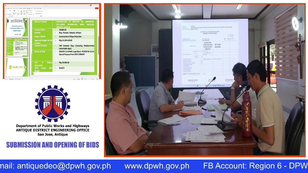 Procurement Livestream for DPWH Antique DEO on February 18, 2026