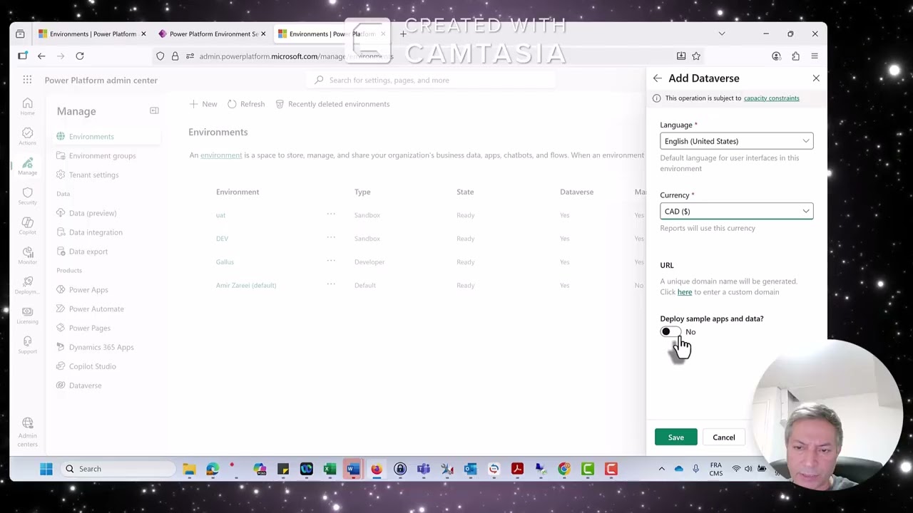 Create a Power Platform Environment