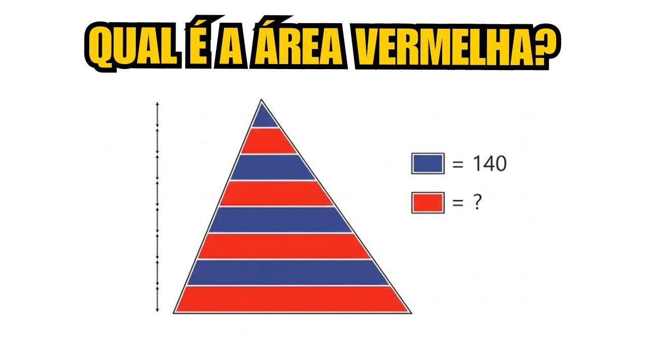 Desafio de Geometria: Você consegue encontrar a Área VERMELHA?