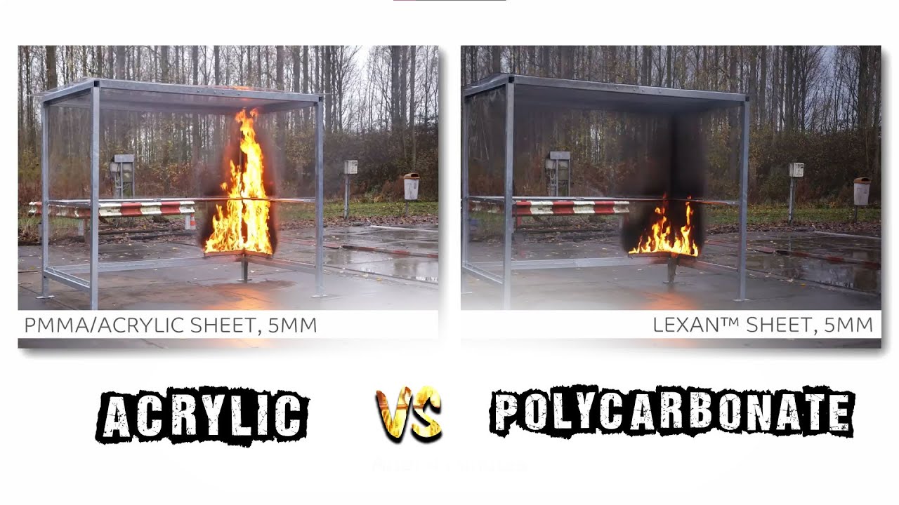 Acrylic vs Polycarbonate Fire Test (Featuring SABIC LEXAN™ polycarbonate sheet)