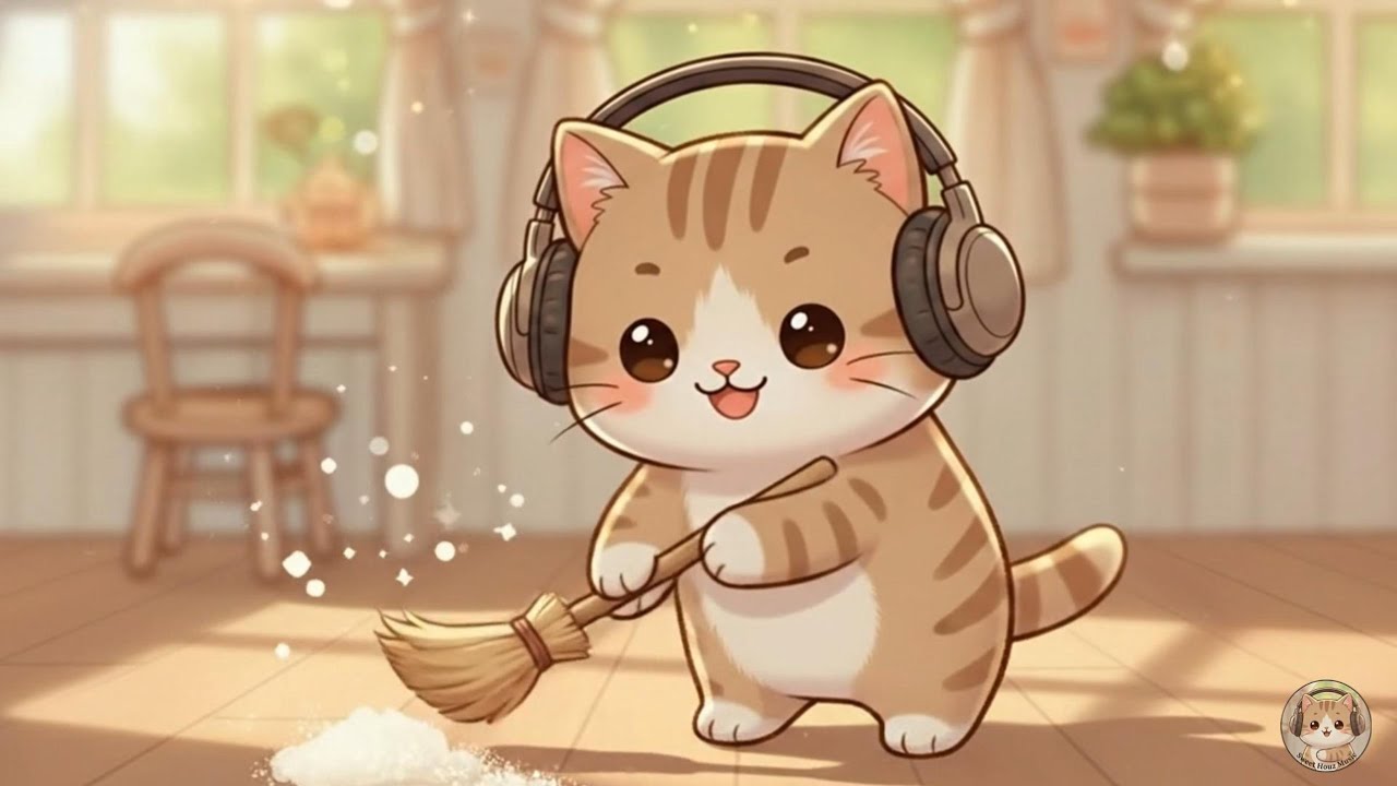 Mochi's Cozy Cleaning 🧹 Gentle Music for Studying, Working & Unwinding