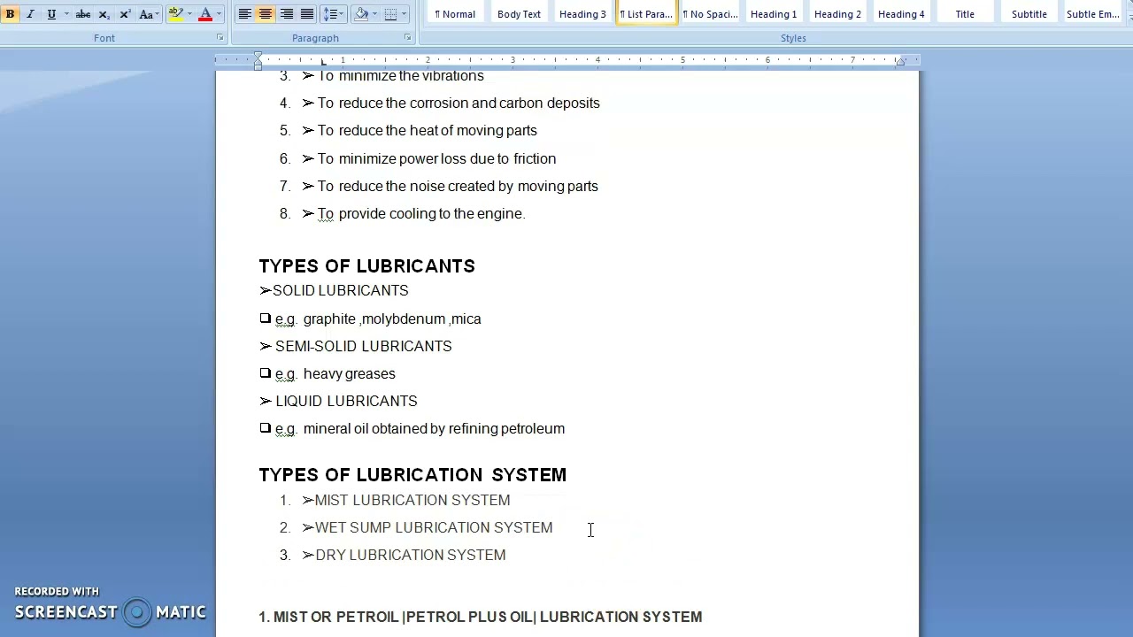 6TH | MECH | AUTOMOBILE | CH 04 | LECT 03 | Describe the Function of lubrication