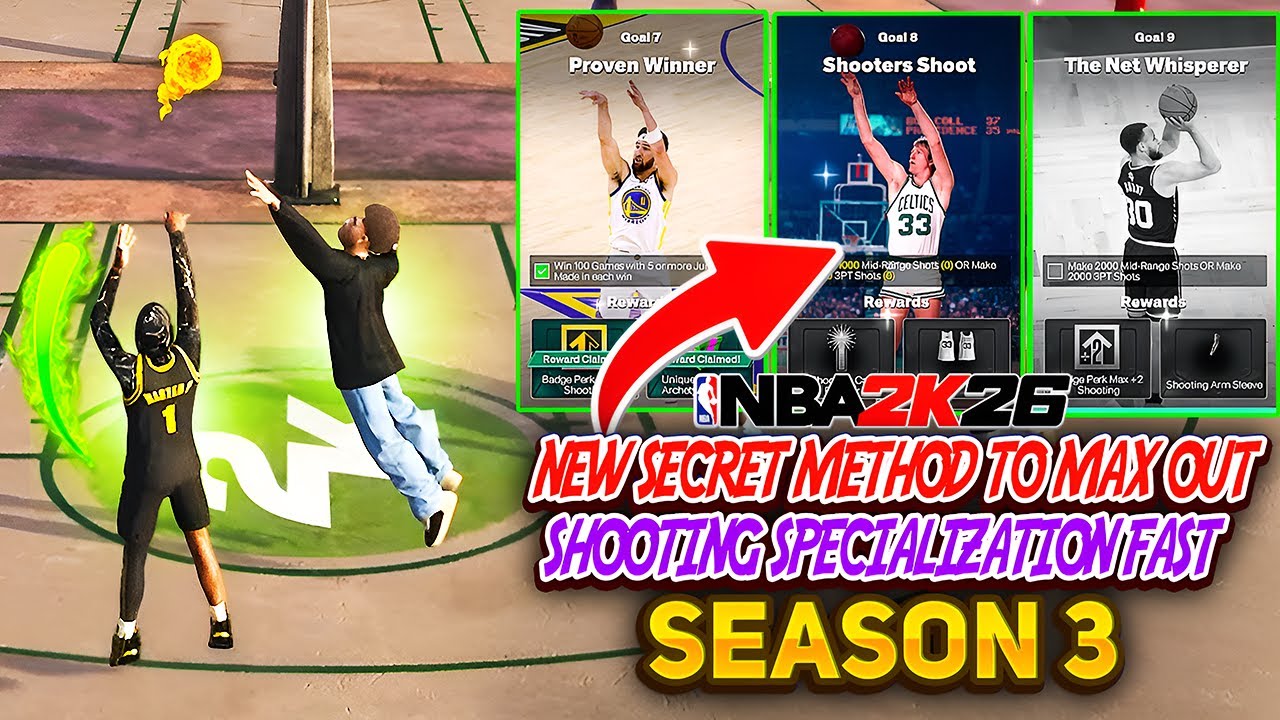 САМЫЙ БЫСТРЫЙ СПОСОБ ПРОЙТИ СПЕЦИАЛИЗАЦИЮ ПО СТРЕЛЬБЕ в NBA 2K26! МАКСИМАЛЬНОЕ КОЛИЧЕСТВО ЗНАЧКОВ...