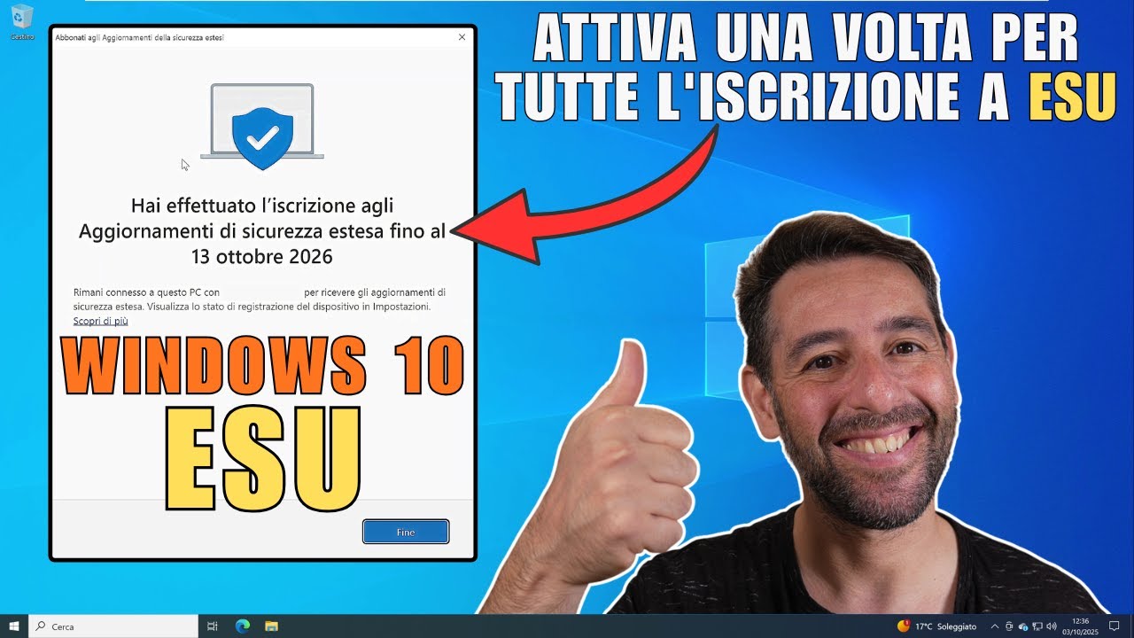 Come Attivare una volta per tutte l'iscrizione a ESU in Windows 10