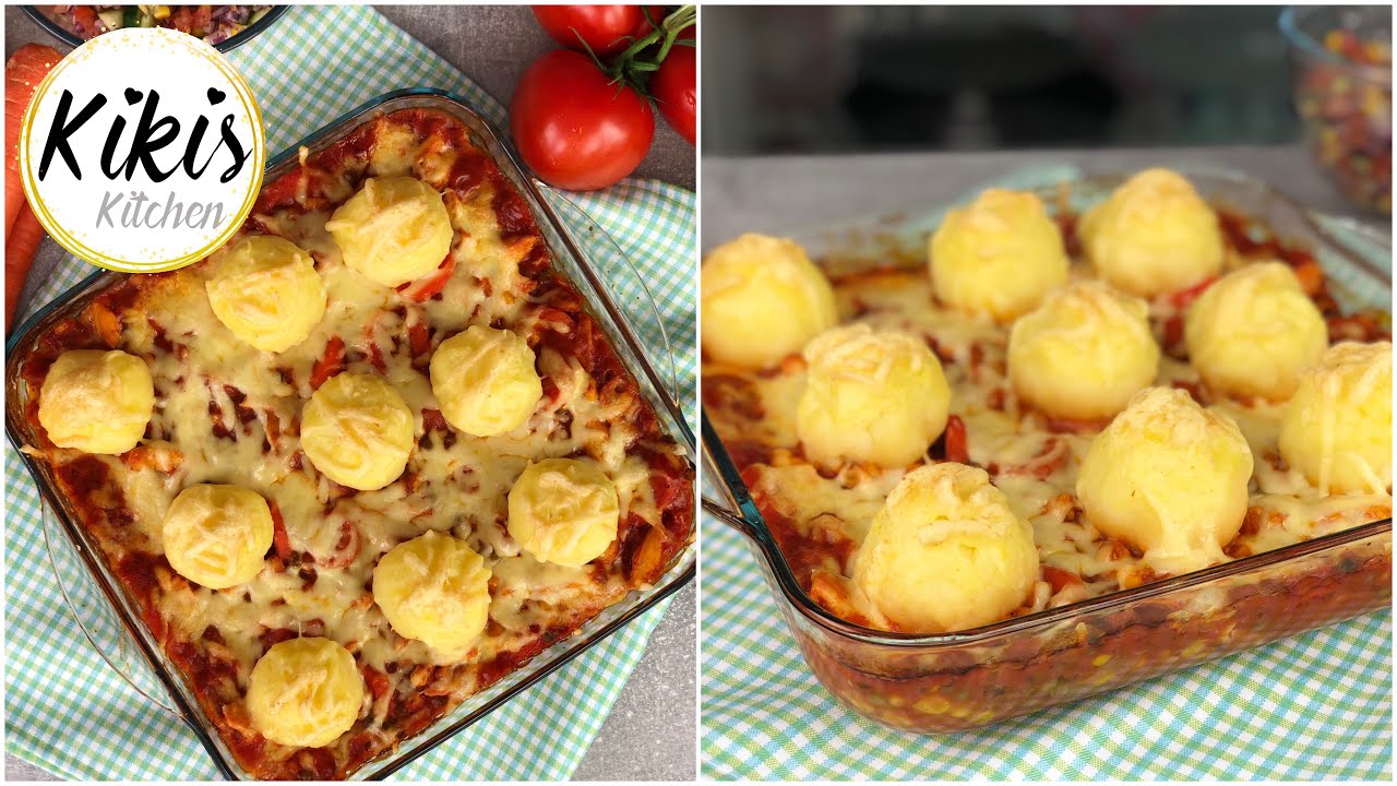Hähnchenauflauf mit Kartoffelbällchen | iftaridee | Rezepte für Kinder #13