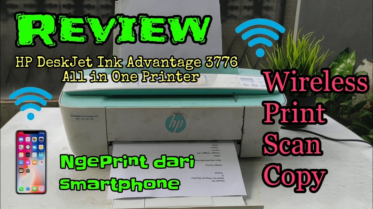 HP DeskJet Ink Advantage 3776 All in One Printer Wireless Print Scan Copy. Review.